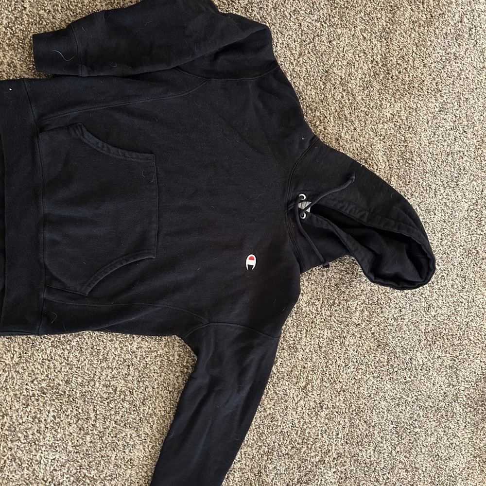 Champion Reverse Weave Black Hoodie